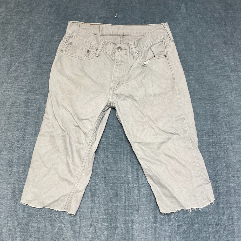 Levi's 511 Capri Jeans Mens 32x30 Gray Straight Leg Light Wash High Rise Trendy